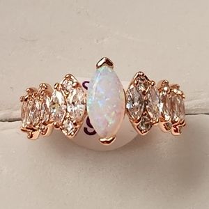 HAPPIER THAN EVER SZ 9 LAB GROWN FROSTED FIRE OPAL